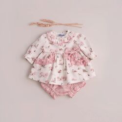 380024VB VESTIDO BRAGUITA BEBE MIRANDA. ROPA PARA BEBES ,PREMAMA Y COLEGIAL - DE 0 5 AÑOS INVIERNO NIÑA Vestidos . TALLAS 1M. 
