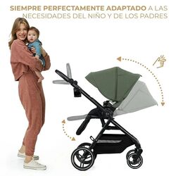 Coche duo Carrito bebé 2en1 YOXI kinderckraft. COCHECITOS-CARRICOCHES PARA BEBE DE DOS PIEZAS EN TRES . Color MYSTIC GREEN. 
