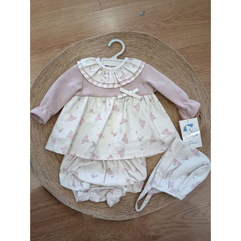 25407 Chambrita Bebe Con Gorrito y Braga BABYFERR. ROPA PARA BEBES ,PREMAMA Y COLEGIAL - DE 0 5 AÑOS . TALLAS 1M. 