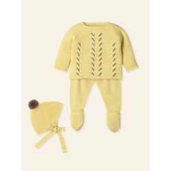 9815  Traje 3P Canesú pasacintas a mano "ABETOS NECTAR" mac ilusion. ROPA PARA BEBES ,PREMAMA Y COLEGIAL - DE 0 5 AÑOS INVIERNO