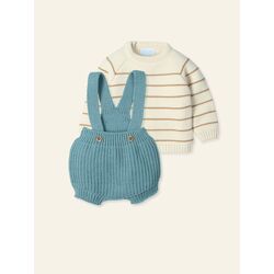 9845  Peto + jersey listado punto perlado simulado tejido a mano "MUSGO MOOI" MAC ILUSION. ROPA PARA BEBES ,PREMAMA Y COLEGIAL -