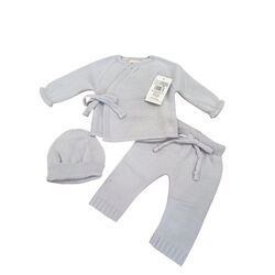 Bas12W25 Trajé 3 pz basic cruzado punto fino sin pie Mac ilusión. ROPA PARA BEBES ,PREMAMA Y COLEGIAL - DE 0 5 AÑOS INVIERNO .