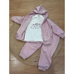 2691 Chándal de tres piezas gatitos Rosa garbel. ROPA PARA BEBES ,PREMAMA Y COLEGIAL - DE 0 5 AÑOS INVIERNO NIÑA Conjuntos