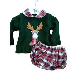 MA-265 CONJUNTO 2 PIEZAS BRAGAS FAMILIA RUDOLF navidad SARDON. ROPA PARA BEBES ,PREMAMA Y COLEGIAL - DE 0 5 AÑOS INVIERNO