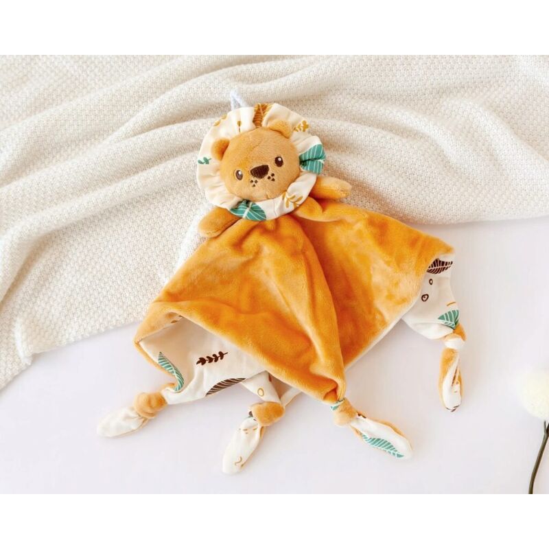 5348 Doudou león KIOKIDS. JUGUETES PARA BEBE - PELUCHES Y MUÑECOS PRIMEROS . Color Naranja. 