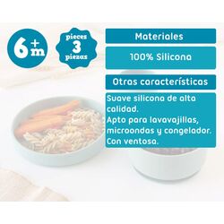 KIOKIDS SET VAJILLA 3 PIEZAS SILICONA KIOKIDS. PUERICULTURA Y COMPLEMENTOS PARA BEBES - COMIDA VAJILLAS CUBIERTOS . Color Verde.