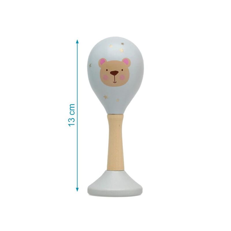3932 GRIS SONAJERO MADERA KIOKIDS. JUGUETES PARA BEBE - INSTRUMENTOS MUSICALES PRIMEROS . Color GRIS . 