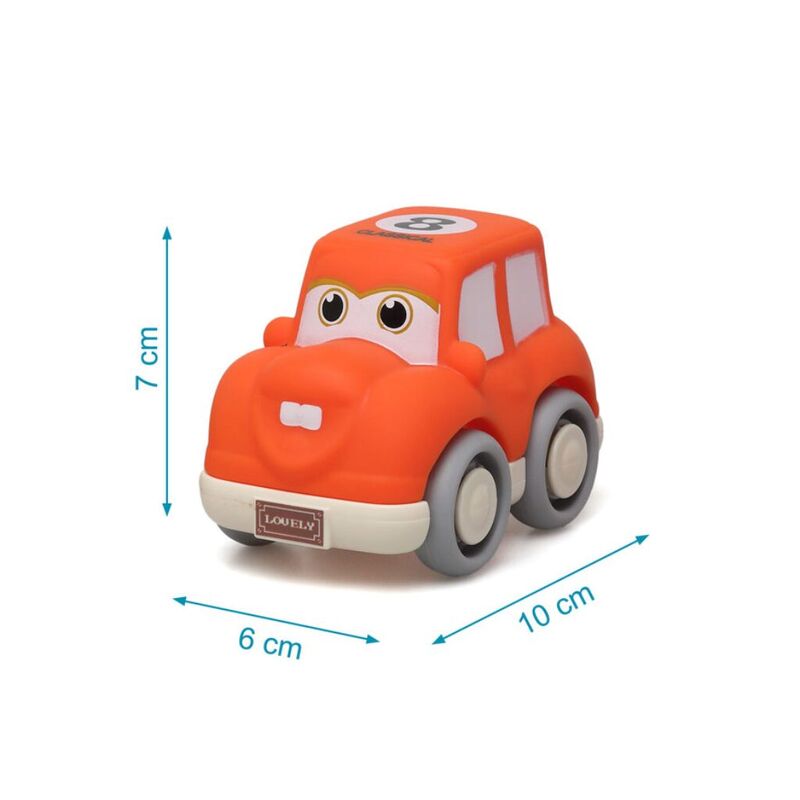 5831 COCHES 9X8 CM KIOKIDS. JUGUETES PARA BEBE - PRIMEROS . Color Naranja. 