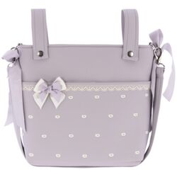 66745 TALEGA O BOLSO POLIPIEL BORDADA CON PUNTILLA ARTESANIA ROSY. COCHECITOS-CARRICOCHES PARA BEBE SACOS Y TEXTILES BOLSOS