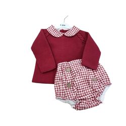 1532350 Conjunto ranitas cuadro cereza pangasa. ROPA PARA BEBES ,PREMAMA Y COLEGIAL - DE 0 5 AÑOS INVIERNO NIÑO Conjuntos Ranita