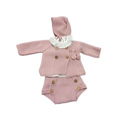 27117 CONJUNTO BEBE  BRAGA CAMISA Y CHAQUETA ROSA  GLORY. ROPA PARA BEBES ,PREMAMA Y COLEGIAL - DE 0 5 AÑOS INVIERNO Conjuntos