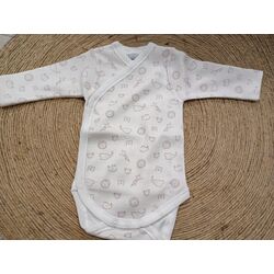 1222 BODY CRUZADO SABANA  ARENA BABIDU. ROPA PARA BEBES ,PREMAMA Y COLEGIAL - DE 0 5 AÑOS INTERIOR Bodys INVIERNO . Color Rosa.