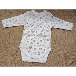 1222 BODY CRUZADO SABANA  ARENA BABIDU. ROPA PARA BEBES ,PREMAMA Y COLEGIAL - DE 0 5 AÑOS INTERIOR Bodys INVIERNO . Color ARENA.