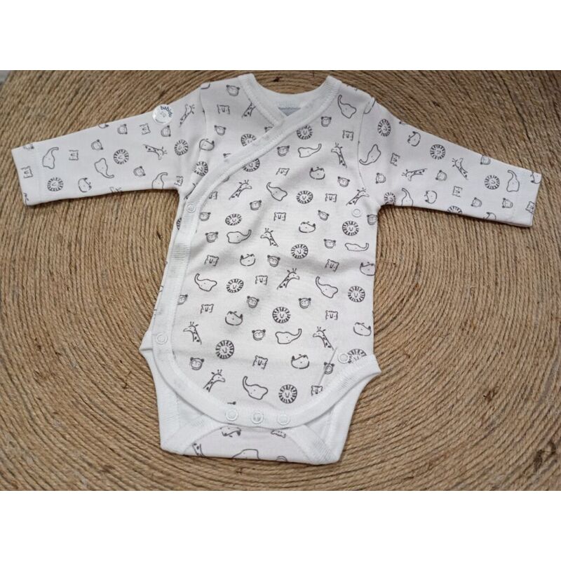 1222 BODY CRUZADO SABANA  ARENA BABIDU. ROPA PARA BEBES ,PREMAMA Y COLEGIAL - DE 0 5 AÑOS INTERIOR Bodys INVIERNO . Color ARENA.