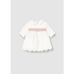 2818 VESTIDO COMBINADO BORDADO MAYORAL. ROPA PARA BEBES ,PREMAMA Y COLEGIAL - DE 0 5 AÑOS INVIERNO RECIEN NACIDO 0-1M 50CM .