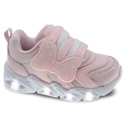 2214860 PLAYERO DE LUCES ROSA  CON DOBLE VELCRO Y LAZOS EN LOS LATERALES BEPPI. ZAPATOS PARA BEBE - CALZADO NIÑA Playeros .