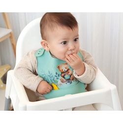 3738 Babero blandito silicona oso sage kiokids. PUERICULTURA Y COMPLEMENTOS PARA BEBES - COMIDA BABEROS . Color Verde. 