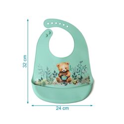 3738 Babero blandito silicona oso sage kiokids. PUERICULTURA Y COMPLEMENTOS PARA BEBES - COMIDA BABEROS . Color Verde. 