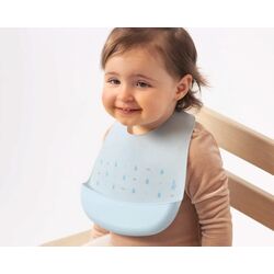 541 Babero silicona  kiokids. PUERICULTURA Y COMPLEMENTOS PARA BEBES - COMIDA BABEROS . Color Azul. 