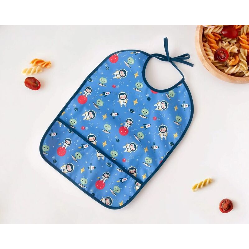 5656 Babero impermeable azul kiokids. PUERICULTURA Y COMPLEMENTOS PARA BEBES - COMIDA BABEROS . Color Azul. 