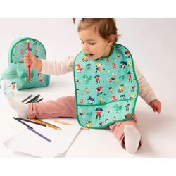BABERO IMPERMEABLE VERDE KIOKIDS. PUERICULTURA Y COMPLEMENTOS PARA BEBES - COMIDA BABEROS . Color Verde. 