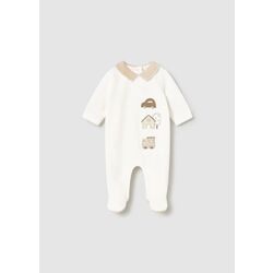 2716 Pelele tundosado con cuello recién nacido CRUDO. ROPA PARA BEBES ,PREMAMA Y COLEGIAL - DE 0 5 AÑOS INVIERNO RECIEN NACIDO