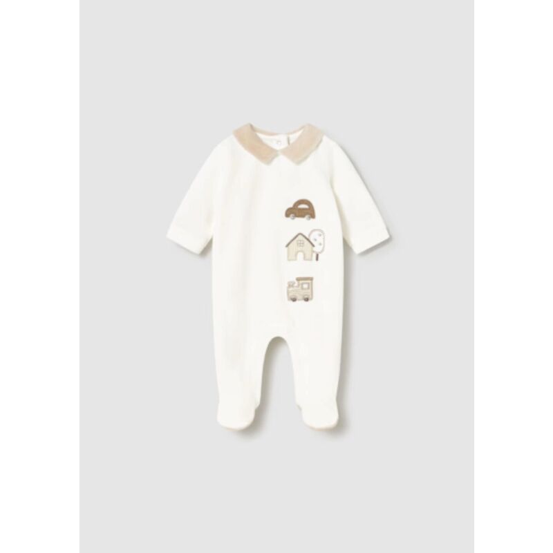 2716 Pelele tundosado con cuello recién nacido CRUDO. ROPA PARA BEBES ,PREMAMA Y COLEGIAL - DE 0 5 AÑOS INVIERNO RECIEN NACIDO