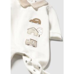 2716 Pelele tundosado con cuello recién nacido CRUDO. ROPA PARA BEBES ,PREMAMA Y COLEGIAL - DE 0 5 AÑOS INVIERNO RECIEN NACIDO