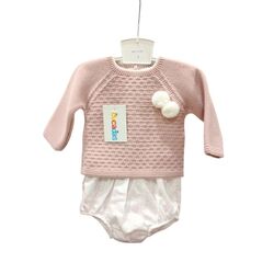C9107 Conjunto bebé jersey punto y braguita estampada Mis Cucadas. ROPA PARA BEBES ,PREMAMA Y COLEGIAL - DE 0 5 AÑOS INVIERNO