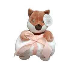 11011 Muñeco con  manta de 80 x 110 gamberritos. JUGUETES PARA BEBE - PELUCHES Y MUÑECOS PRIMEROS . Color Naranja . 