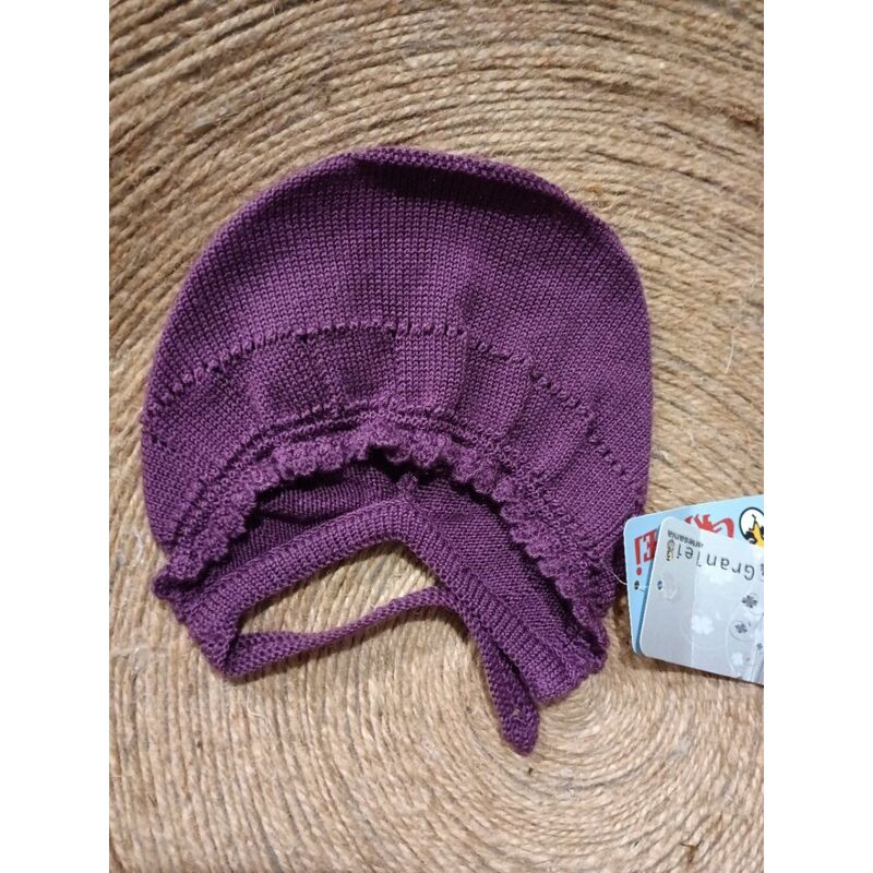 231 CAPOTA BERENJENA GRANLEI. ROPA PARA BEBES ,PREMAMA Y COLEGIAL - DE 0 5 AÑOS INVIERNO GORROS BUFANDAS GUANTES COMPLEMENTOS .