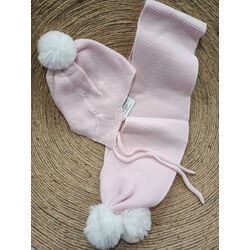 1164 Conjunto de gorro con pompom y bufanda  Granlei. ROPA PARA BEBES ,PREMAMA Y COLEGIAL - DE 0 5 AÑOS INVIERNO . TALLAS 6