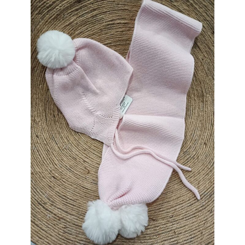 1164 Conjunto de gorro con pompom y bufanda  Granlei. ROPA PARA BEBES ,PREMAMA Y COLEGIAL - DE 0 5 AÑOS INVIERNO . TALLAS 6