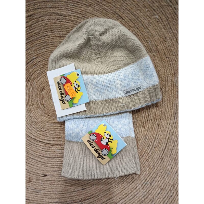 CJTO GORRO+BUFANDA 535+536 NICO DINGO. ROPA PARA BEBES ,PREMAMA Y COLEGIAL - DE 0 5 AÑOS INVIERNO GORROS BUFANDAS GUANTES
