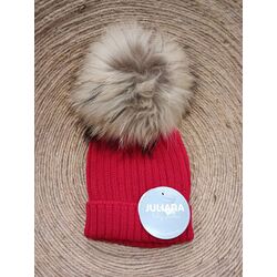 GORRO POM POM PELO J870 JULIANA. ROPA PARA BEBES ,PREMAMA Y COLEGIAL - DE 0 5 AÑOS INVIERNO GORROS BUFANDAS GUANTES COMPLEMENTOS