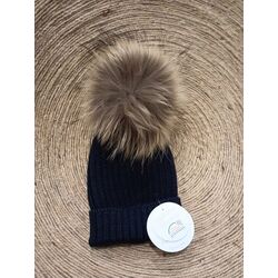 GORRO POM POM PELO J870 JULIANA. ROPA PARA BEBES ,PREMAMA Y COLEGIAL - DE 0 5 AÑOS INVIERNO GORROS BUFANDAS GUANTES COMPLEMENTOS
