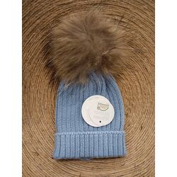 GORRO POM POM PELO J870 JULIANA. ROPA PARA BEBES ,PREMAMA Y COLEGIAL - DE 0 5 AÑOS INVIERNO GORROS BUFANDAS GUANTES COMPLEMENTOS