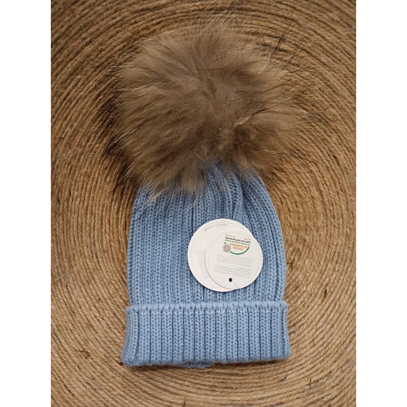 GORRO POM POM PELO J870 JULIANA. ROPA PARA BEBES ,PREMAMA Y COLEGIAL - DE 0 5 AÑOS INVIERNO GORROS BUFANDAS GUANTES COMPLEMENTOS