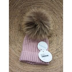 GORRO POM POM PELO J870 JULIANA. ROPA PARA BEBES ,PREMAMA Y COLEGIAL - DE 0 5 AÑOS INVIERNO GORROS BUFANDAS GUANTES COMPLEMENTOS