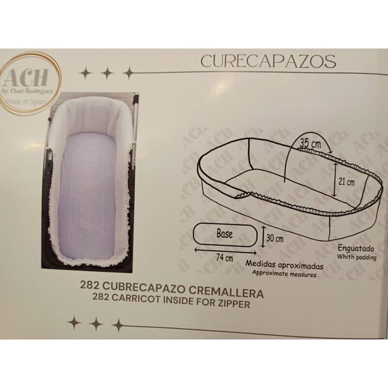 Cubre Capazo adaptable piqué nápoles blanco 2820008 Chari. COCHECITOS-CARRICOCHES PARA BEBE SACOS Y TEXTILES DE CAPAZO