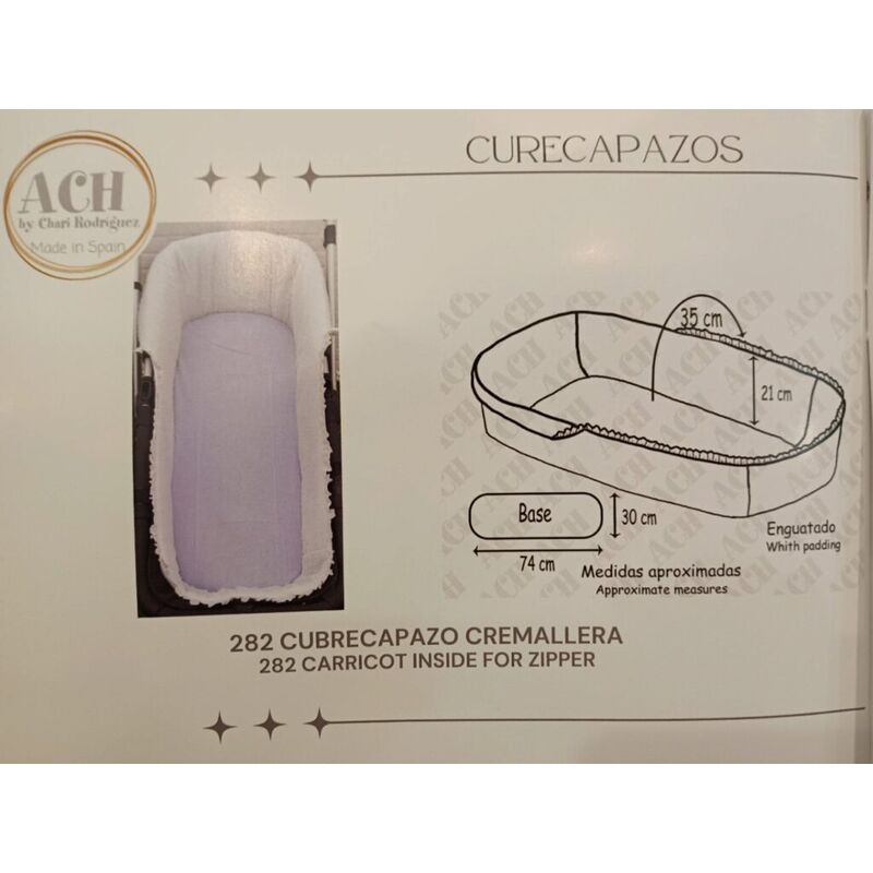Cubre Capazo adaptable piqué nápoles blanco 2820008 Chari. COCHECITOS-CARRICOCHES PARA BEBE SACOS Y TEXTILES DE CAPAZO