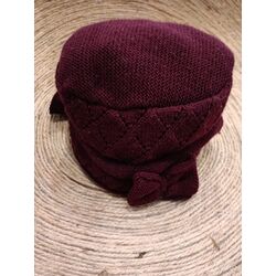 GORRO DE ATAR  300  GRANATE JOSE LUIS NAVARRO. ROPA PARA BEBES ,PREMAMA Y COLEGIAL - DE 0 5 AÑOS INVIERNO GORROS BUFANDAS