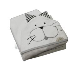 20121 CAPA DE BAÑO GATO NEGRO GARVEL. PUERICULTURA Y COMPLEMENTOS PARA BEBES - BAÑO TOALLAS CAPAS DE . Color Negro. 