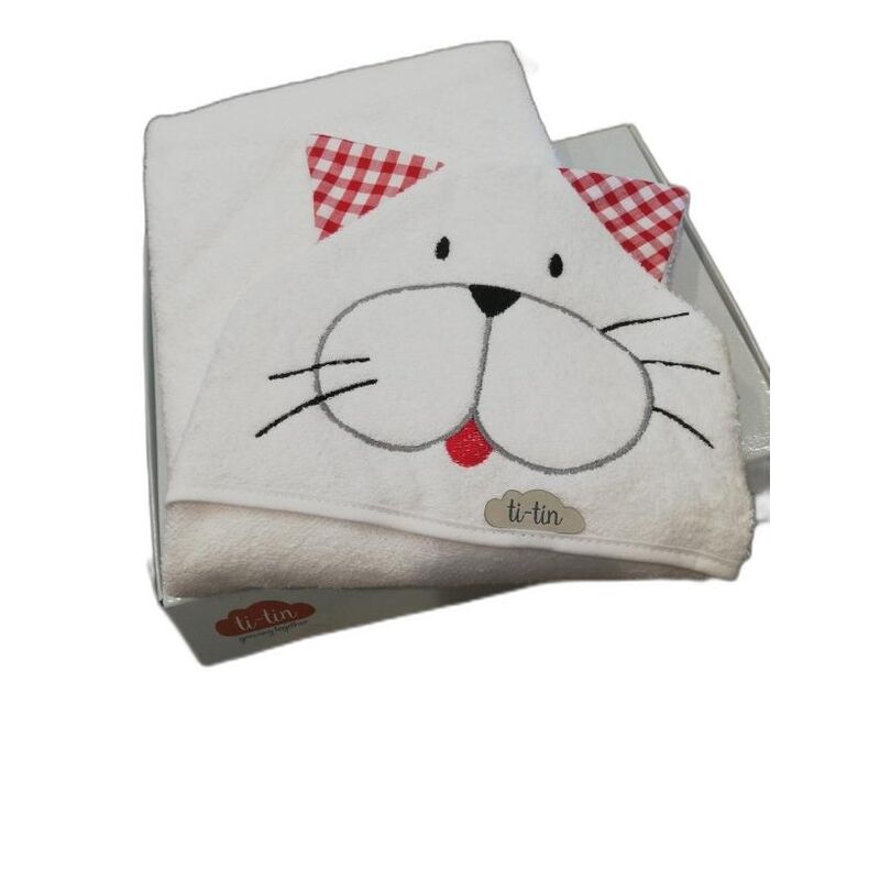 20121 CAPA DE BAÑO GATO ROJO GARVEL. PUERICULTURA Y COMPLEMENTOS PARA BEBES - BAÑO TOALLAS CAPAS DE . Color Rojo. 