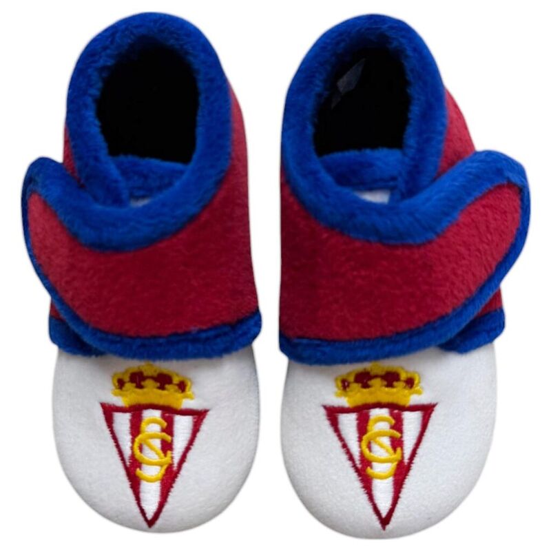 9350 160 Zapatilla de velcro suapel blanco rojo Sporting  Gijón. ZAPATOS PARA BEBE . CALZADO 21. 