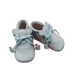 PEUCA PIEL OSITO  AZUL 1126 GIOVI. ZAPATOS PARA BEBE - CALZADO Peuca de Niño invierno ,Bota ,Botas con pelo OUTLET . CALZADO 17.