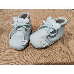 PEUCA PIEL OSITO  AZUL 1126 GIOVI. ZAPATOS PARA BEBE - CALZADO Peuca de Niño invierno ,Bota ,Botas con pelo OUTLET . CALZADO 17.