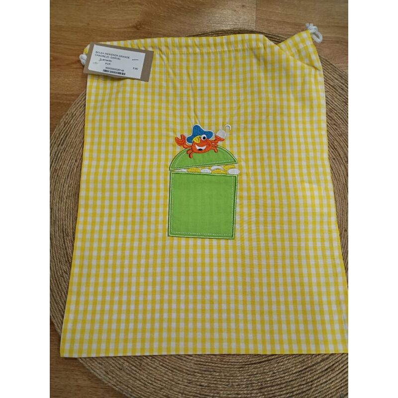 BOLSA MERIENDA GRANDE CANGREJO  GARVEL. ROPA PARA BEBES ,PREMAMA Y COLEGIAL - COLEGIO ,MANDILONES, MOCHILAS ACCESORIOS . Color