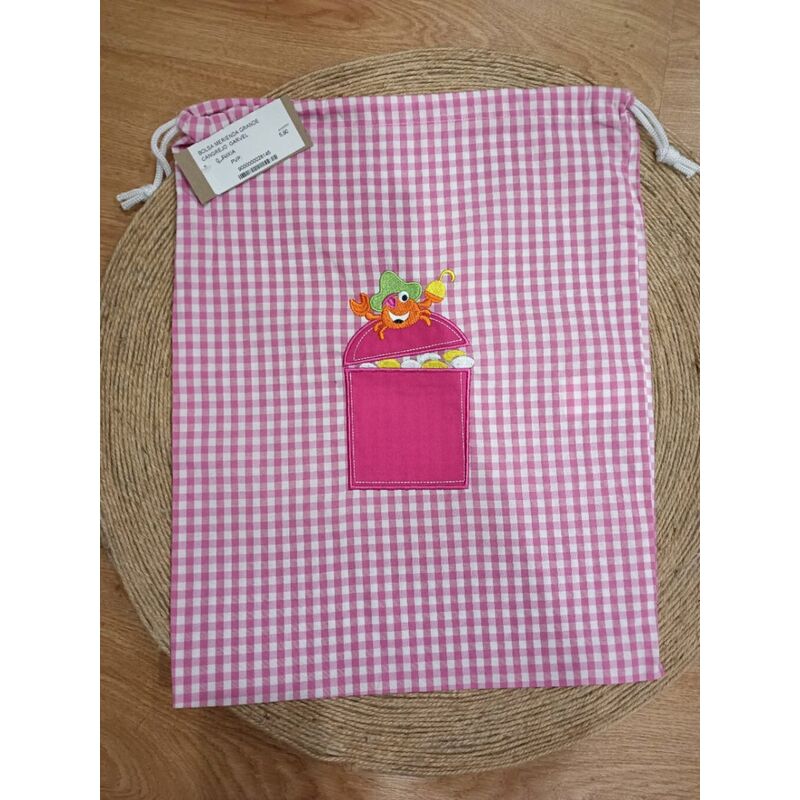 BOLSA MERIENDA GRANDE CANGREJO  GARVEL. ROPA PARA BEBES ,PREMAMA Y COLEGIAL - COLEGIO ,MANDILONES, MOCHILAS ACCESORIOS . Color