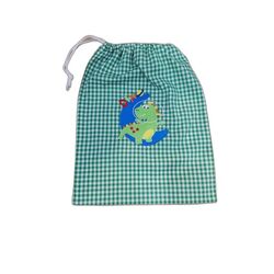 BOLSA MERIENDA GRANDE DINO GARVEL. ROPA PARA BEBES ,PREMAMA Y COLEGIAL - COLEGIO ,MANDILONES, MOCHILAS INFANTILES . Color Verde.